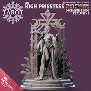 La Alta Sacerdotisa de Clay Cyanide / Dungeons and Dragons / D&D / Juegos de Mesa / Wargames / Miniatura de Resina / Tarot