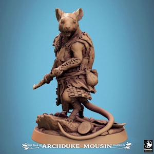 Mouse Rusk (5 Poses) • The Tale of Archduke Mousin 3 • by Rescale Miniatures | Dungeons and Dragons | D&D | Tabletop Games | Resin Miniature