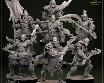 Hobgoblin Barbarian Miniature Set for DnD Tabletop RPG