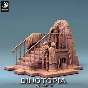 Dinotopia Stair Diorama • Dinotopia Pt 3 • by Rescale Miniatures | Dungeons and Dragons | D&D | Tabletop Games | Wargames | Resin Miniature