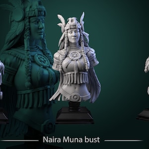 Naira Muna Bust • Prairie Legends • by White Werewolf Tavern | Dungeons and Dragons | Tabletop Games | Resin Miniature
