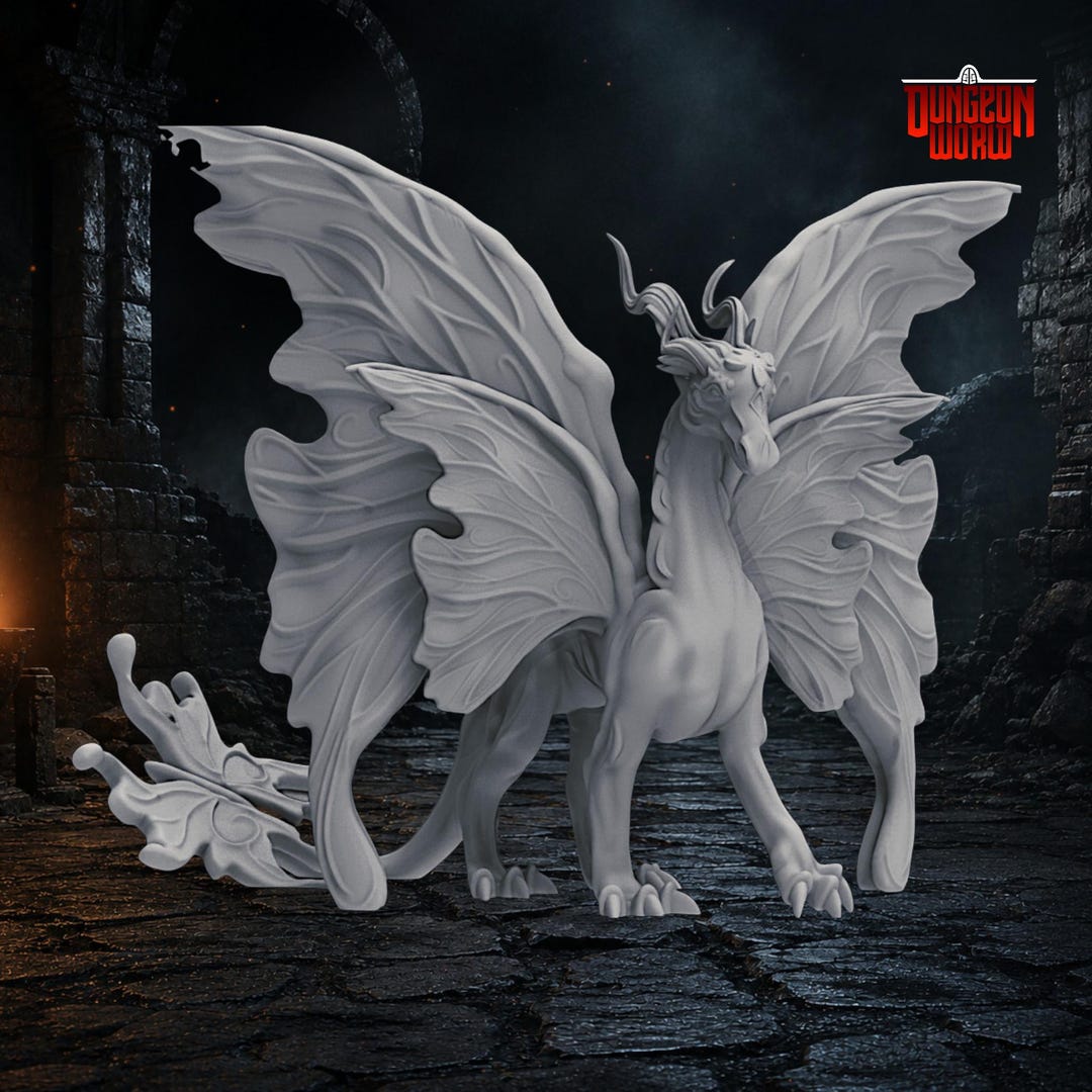 Moon Dragon Fairy 白い ドラゴン 妖精 フィギュア Faerie Dragon Fairy Dragon Dungeons and Dragons Miniature for