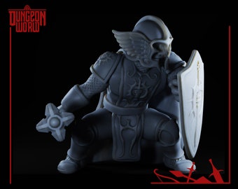 28mm Gnome Paladin for Dungeons and Dragons | D&D | Pathfinder | RPG | DnD | Wargames | Resin Miniature | 28mm Gaming | Tabletop Miniature