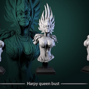 Harpy Queen Bust • Songs of Charm • by White Werewolf Tavern | Dungeons and Dragons | Tabletop Games | Wargames | Resin Miniature
