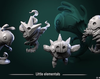 Lesser Elementals Set • 4 Elements • by White Werewolf Tavern | Dungeons and Dragons | Tabletop Games | Wargames | Resin Miniature