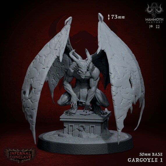 Stonecursed Gargoyle Miniature Set Cursed Stone Demons Dnd