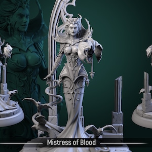 Mistress Of Blood • Castle Of Blood • by White Werewolf Tavern | Dungeons and Dragons | D&D | Tabletop Games | Wargames | Resin Miniature