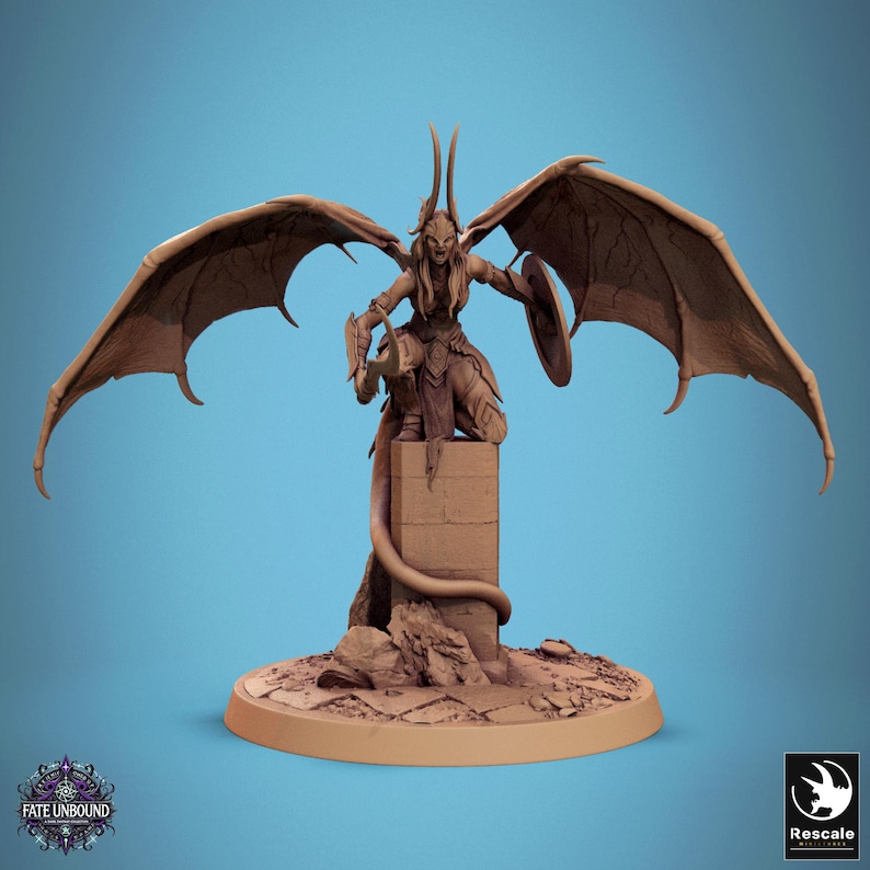 Female Cambion Fiend Miniature Set for Dungeons and Dragons Tabletop ...