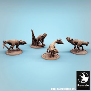 Protoceratops (4 Posen) • Dinotopia Pt 2 • von Rescale Miniatures | Dungeons and Dragons | D&D | Brettspiele | Kriegsspiele | Harz-Miniatur