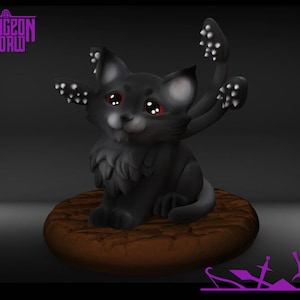 Displacer Kitten | Displacer Beast for Dungeons and Dragons | D&D | RPG | DnD | Tabletop Games | Wargames | Resin Miniature | M3DM