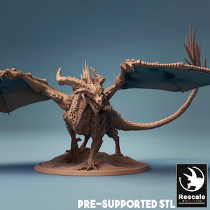 Volwassen zwarte draak • Gobelins hol • door Rescale Miniatures | Kerkers en draken | D&D | Tafelspellen | Oorlogsspellen | Hars miniatuur
