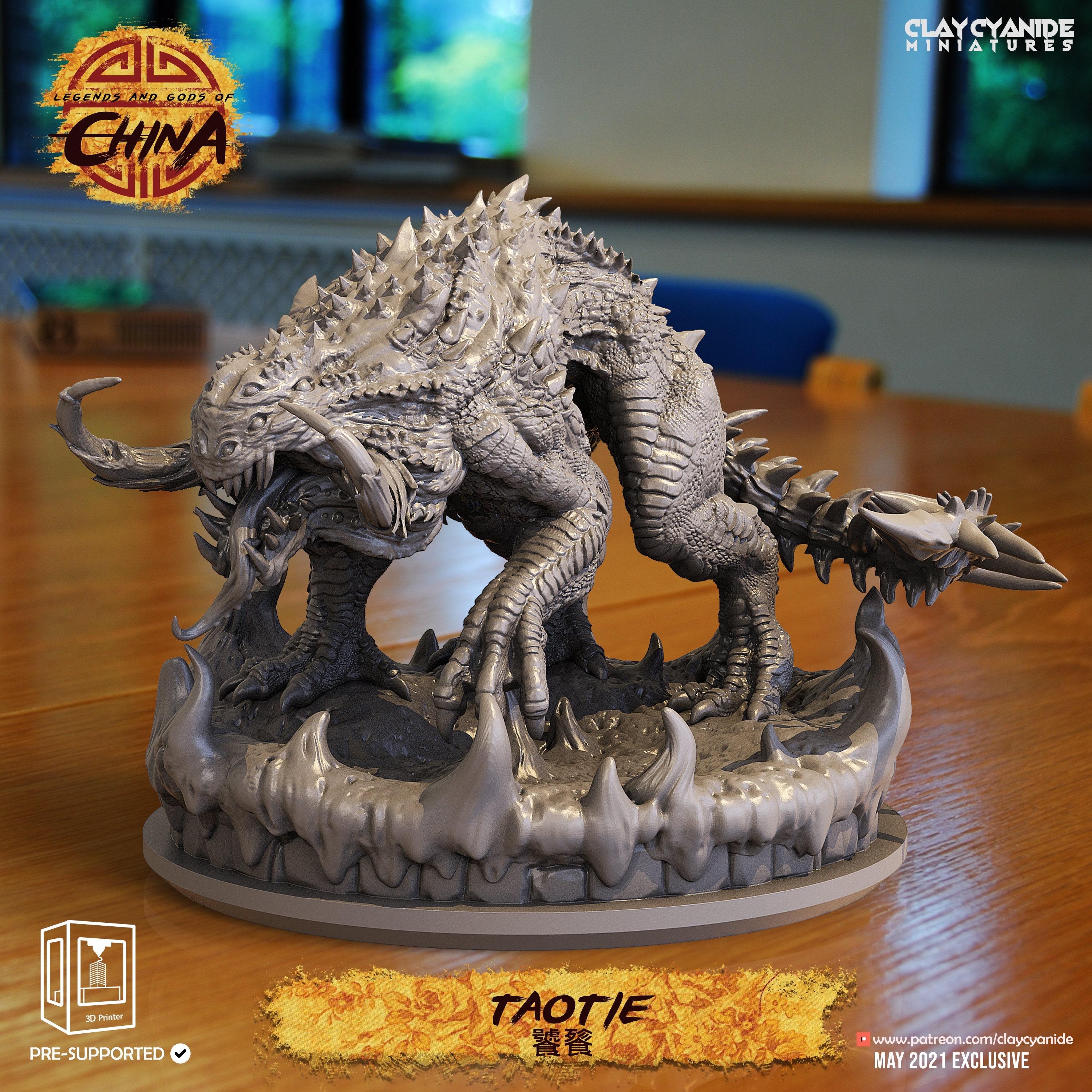 Tabletop Games Dungeons and Dragons Wargames Resin Miniature Black Tortoise \u2022 Legends and Gods of China \u2022 by Clay Cyanide D&D