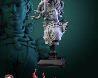 Medusa Bust • Monstrooffice • by White Werewolf Tavern | Dungeons and Dragons | Tabletop Games | Resin Miniature