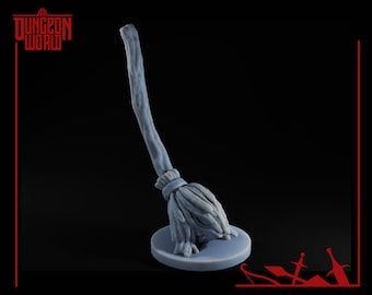 Broom Of Animated Attack for Dungeons and Dragons | D&D | Pathfinder | RPG | 5e | DnD | Tabletop Games | Wargames | Resin Miniature