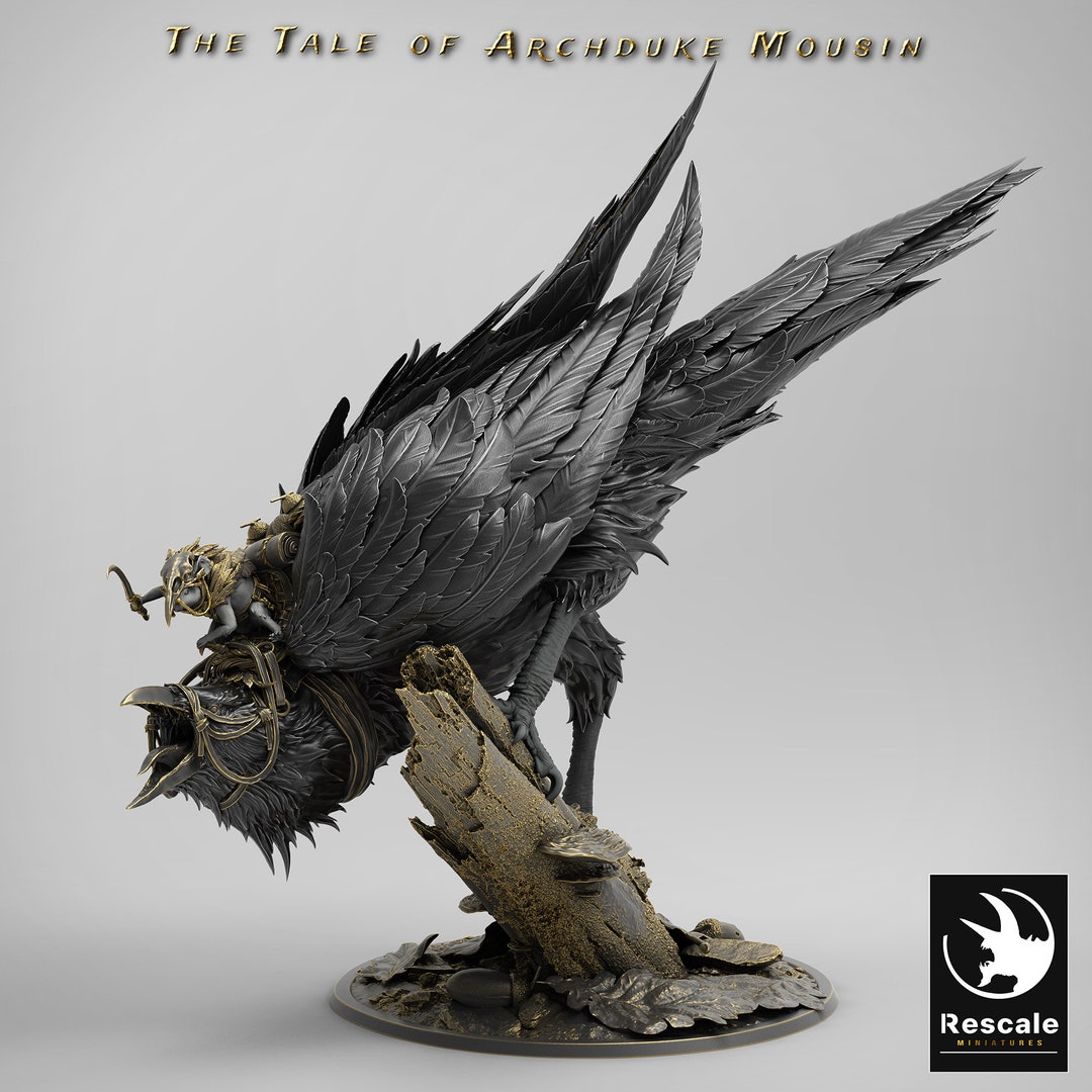 Giant Raven Mount Miniature for Dungeons and Dragons Tabletop RPG - Etsy