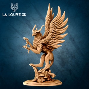 Griffin (2 Poses) • Dangerous Monsters • by La Louve 3D | Dungeons and Dragons | D&D | Tabletop Games | Wargames | Resin Miniature