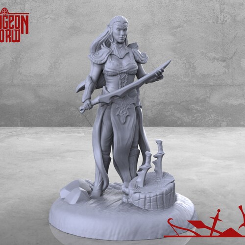 Female Wood Elf Ranger Miniature for Dungeons & Dragons - Etsy
