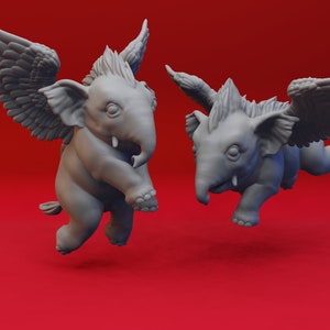 Hollyphant (2 Poses) by Yasashii Kyojin Studio for Dungeons and Dragons | D&D | DnD | Tabletop | Wargames | Resin Miniature