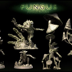 Myconid Watchers (6 Poses) • Fungus Awakened • by Mini Monster Mayhem | Dungeons and Dragons | Tabletop Games | Wargames | Resin Miniature