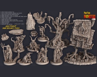 Baba Hecuba Coven | Baba Yaga by Print Your Monsters | Dungeons and Dragons | D&D | DnD | Tabletop Games | Wargames | Resin Miniature