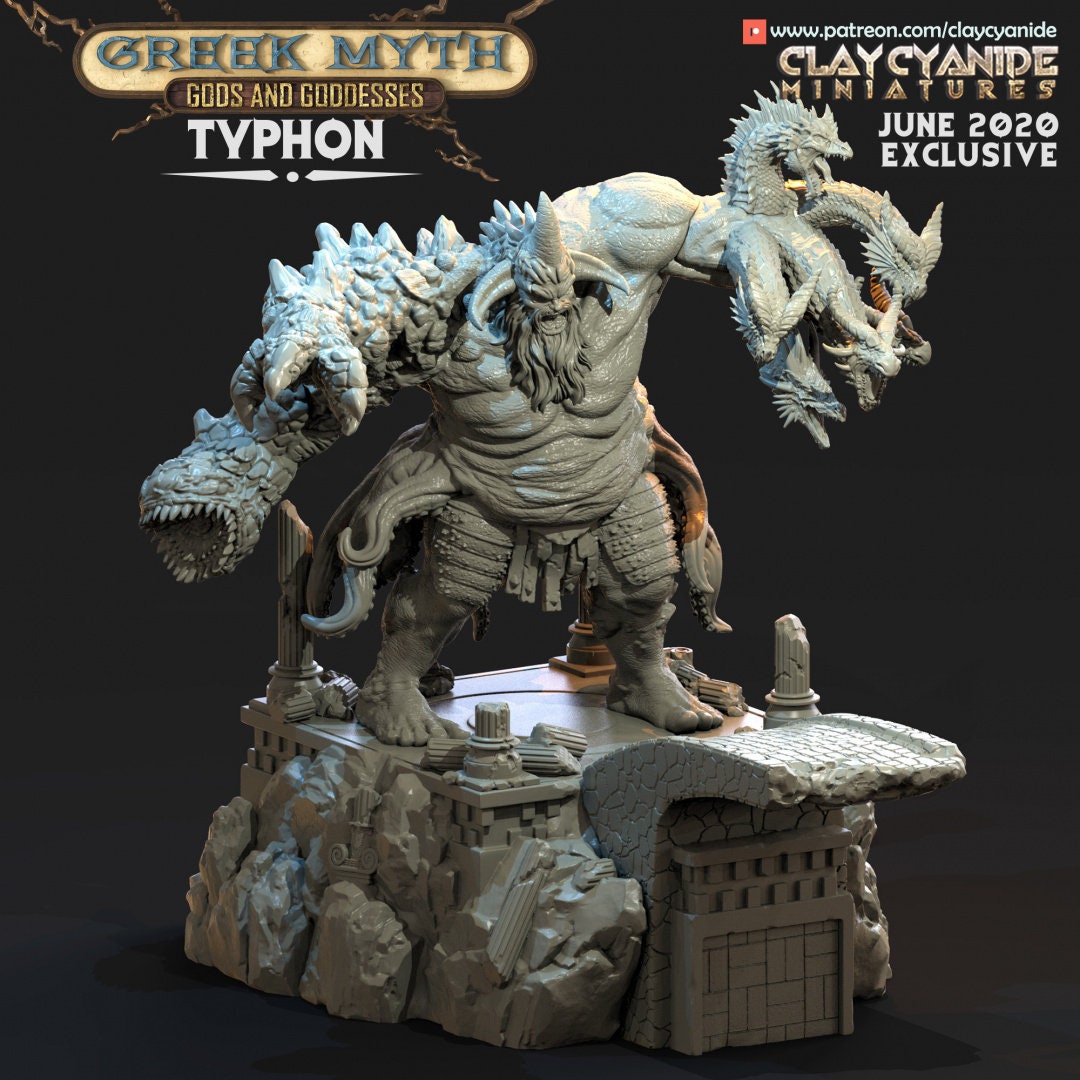 Typhon King of Monsters by Clay Cyanide Dungeons and Dragons D&D RPG Dnd  Tabletop Games Resin Miniature Greek Mythology - Etsy