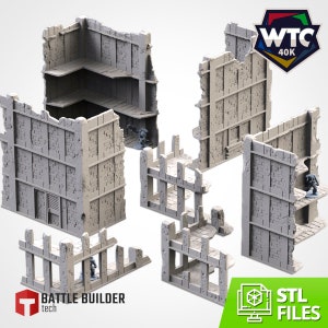 Stadtruinen Set 1 von Txarli Factory | Postapokalyptisch | Kriegsspiele | DnD | Dungeons und Drachen | Streu Terrain | Diorama