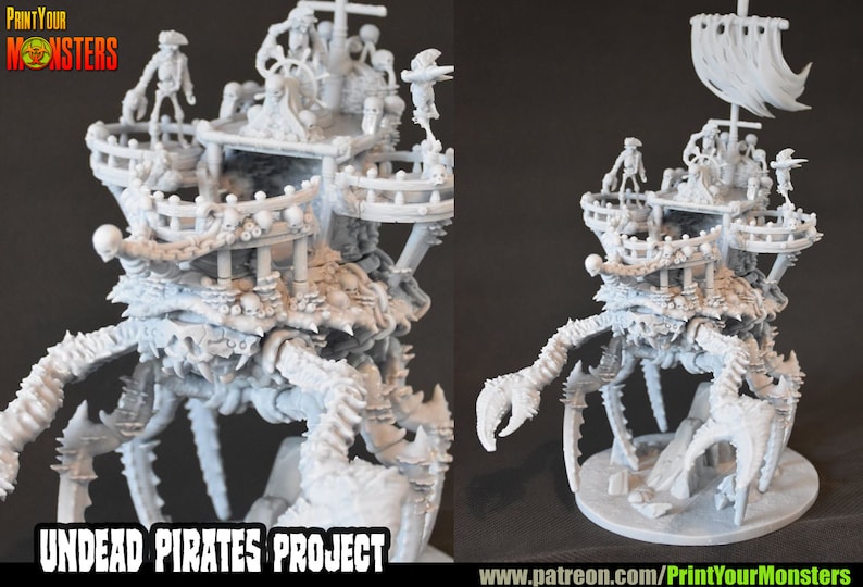 Crab Pirates Ship morts-vivants par Print Your Monsters Donjons et Dragons D&D DnD Jeux de table Jeux de guerre Résine Miniature image 6