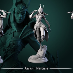 Assassin Narcissa • Order of the Golden Fury • by White Werewolf Tavern | Dungeons and Dragons | Tabletop Games | Wargames | Resin Miniature