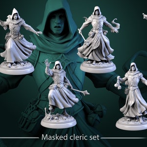 Masked Cleric Set (6 Models) • The Light Conclave • by White Werewolf Tavern | Dungeons and Dragons | Tabletop Games | Resin Miniature