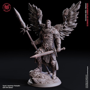 Tural Aasimar Paladin • Echoes of Corruption • by Flesh Of Gods | Dungeons and Dragons | Tabletop Games | Wargames | Resin Miniature