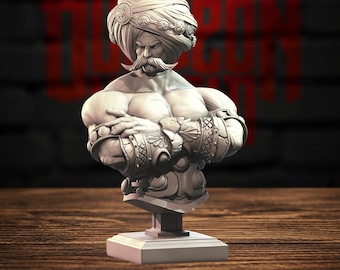 Djinn Genie Bust Display Miniature for Dungeons and Dragons Tabletop RPG