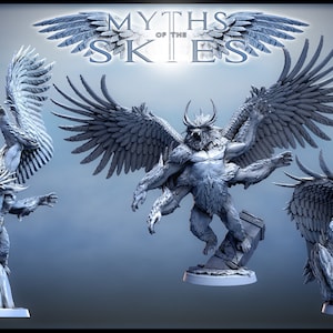 Winged Girallons (3 Poses) • Myths Of The Skies • by Mini Monster Mayhem | Dungeons and Dragons | D&D | Tabletop Games | Resin Miniature