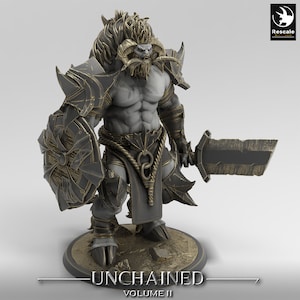 Minotaur Stand (4 pozy) • Unchained II • autorstwa Rescale Miniatures | Dungeons and Dragons | D&D | Gry planszowe | Gry wojenne | Miniatura z żywicy