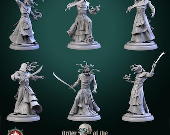 Snakehead Cultist Miniature Set for Dungeons and Dragons Tabletop RPG
