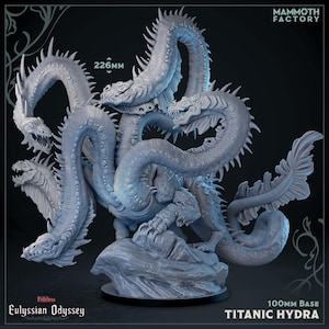 Titanic Hydra • Eulyssian Odyssey • by Mammoth Factory | Dungeons and Dragons | Tabletop Games | Resin Miniature
