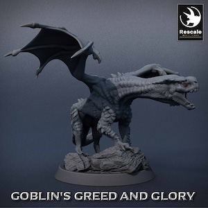 Green Dragon Baby (2 Poses) • Goblins Greed and Glory • by Rescale Miniatures | Dungeons and Dragons | Tabletop Games| Resin Miniature