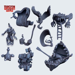 Miniset geanimeerde objecten voor Dungeons and Dragons-tablet-RPG