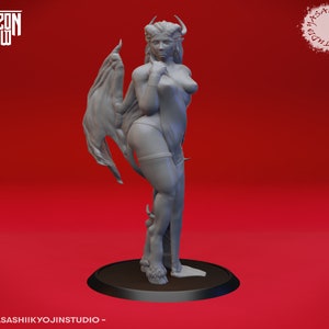 Succubus for Dungeons and Dragons | D&D | DnD | Tabletop | Wargames | Resin Miniature | 28mm Gaming | Yasashii Kyojin Studio