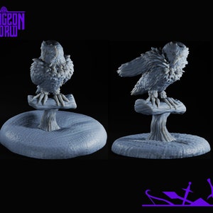 Compañero/familiar búho de 25 mm para Dungeons and Dragons / D&D / Pathfinder / DnD / Juegos de mesa / Wargames / Miniaturas de resina / M3DM