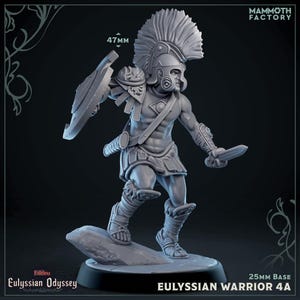 Eulyssian Warriors B (6 Poses) • Eulyssian Odyssey • by Mammoth Factory | Dungeons and Dragons | Tabletop Games | Resin Miniature