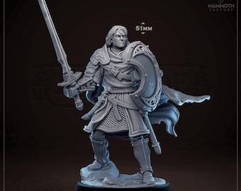 Miniatura de Guerreiro Paladino Cavaleiro Negro para RPG de Mesa D&D