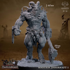 Beastkin Juggernaut 1 • Mark of the Beast • by Mammoth Factory | Dungeons and Dragons | Tabletop Games | Resin Miniature