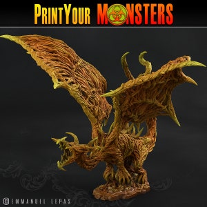 Nightmare Forest Dragon • The Shadowcreep Wood • by Print Your Monsters | Dungeons and Dragons | D&D | DnD | Tabletop Games | Wargames