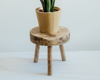 Round rustic Wooden Plant Pot Stand