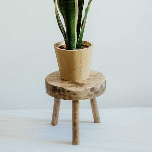Round rustic Wooden Plant Pot Stand