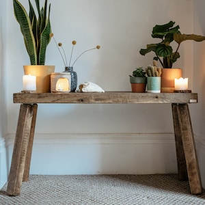 Rustic Wooden Display Bench