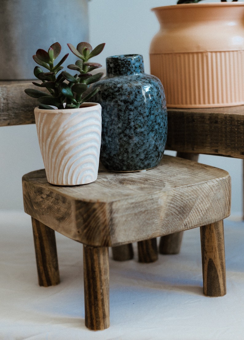 Rustic Wooden Plant Pot Stand Family - Etsy