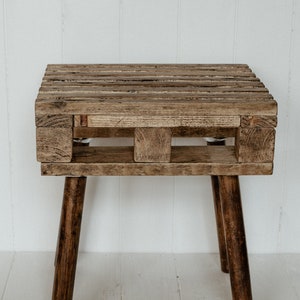 Pallet style rustic plant stand/side table