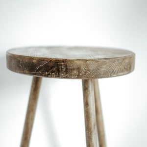 Round rustic Wooden Sofa End Table image 3