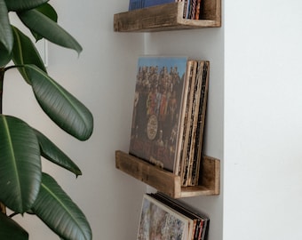 Rustic Vinyl Shelf Trio